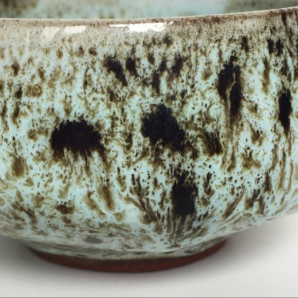 Sugar and creamer hand made speckled drip glaze green brown EUC unique vintage - Picture 4 of 16